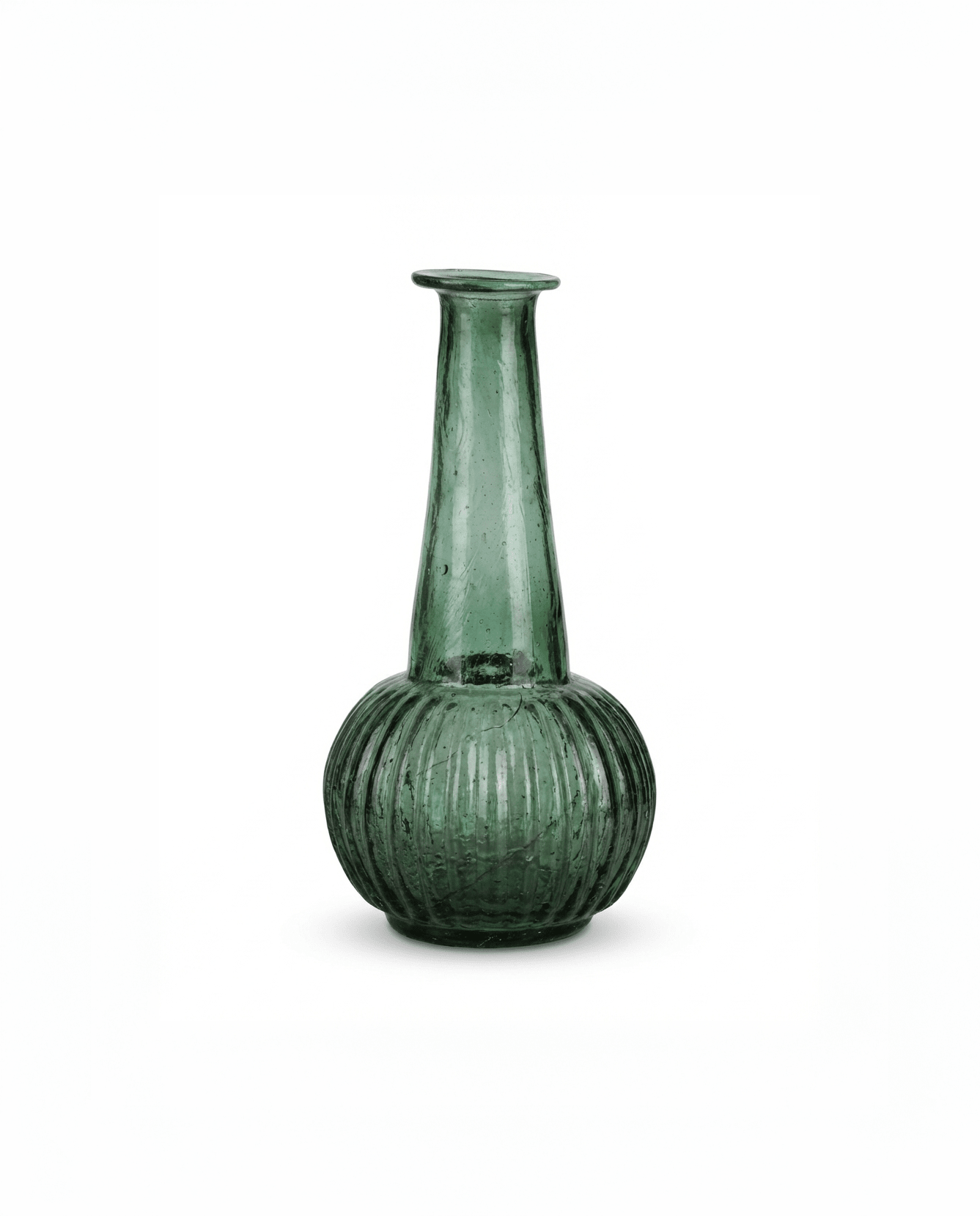 Smaragdgrüne geriffelte Blumenvase