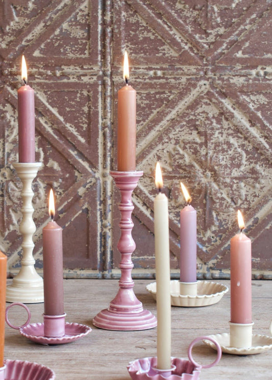 Enamel candle holder Lilac