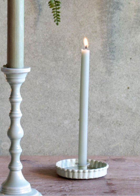 Enamel candle holder mint