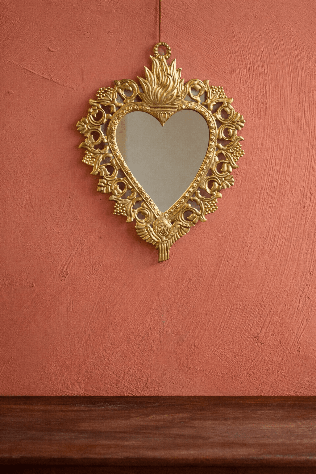 Ex-voto Mirror Flaming Heart