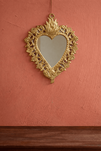 Ex-voto Mirror Flaming Heart