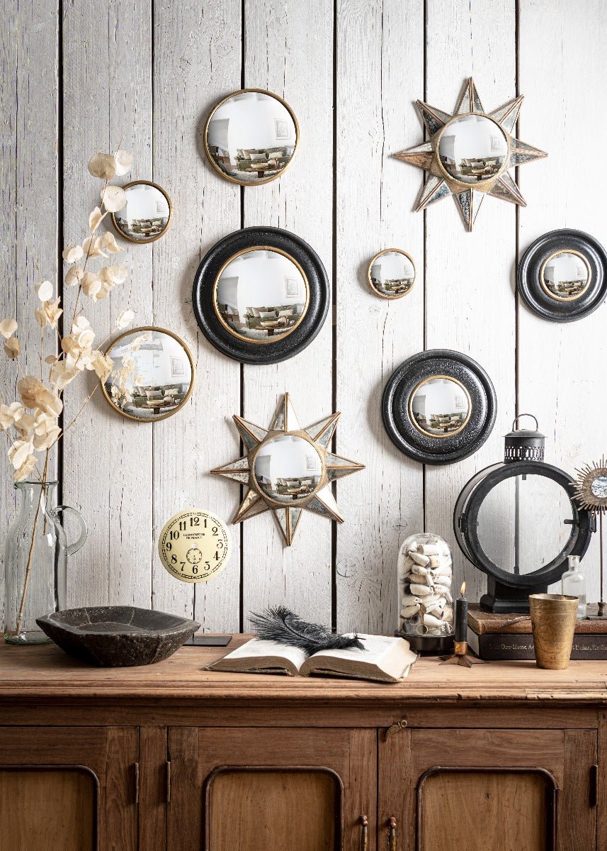 Extra Large Convex Mirror with Brass Frame