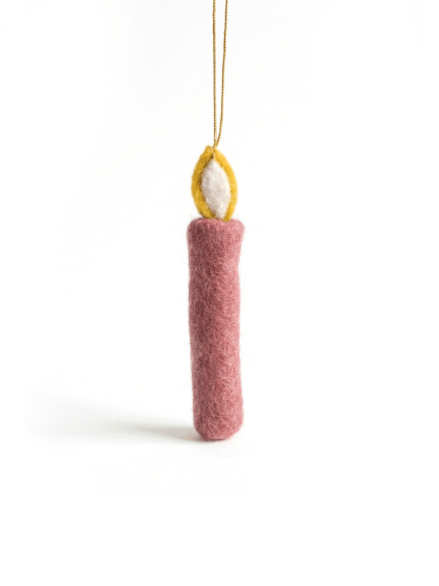 Filz-Weihnachtskerzendekoration Rosa