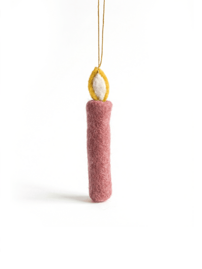 Filz-Weihnachtskerzendekoration Rosa