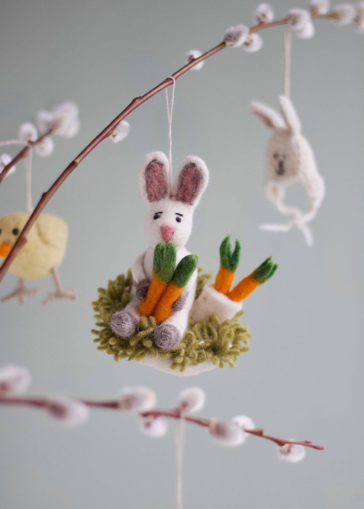 Felt Easter Hare with Carrots Ornament