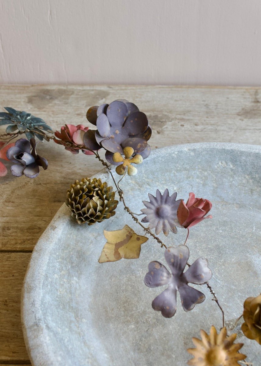 Garland metal flowers