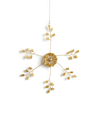 Gold Beaded Snowflake Ornament