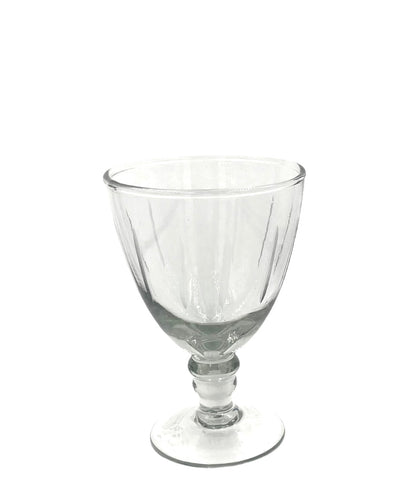 Transparent wineglass on a white background
