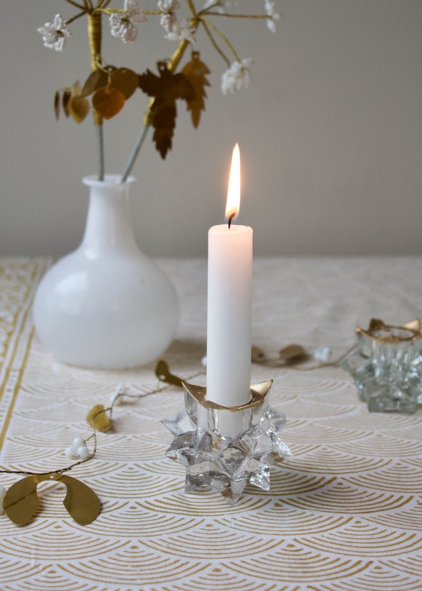 Handblown Glass Star Candle Holder
