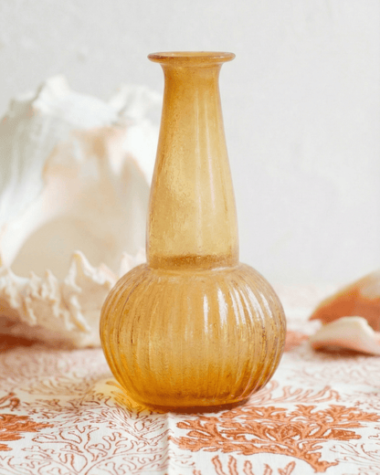 Handmade Amber Glass Bud Vase