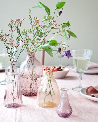 Handmade Purple Glass Bud Vase with Bubble Texture
