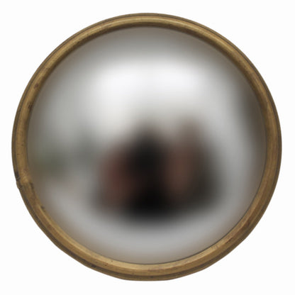 Kleine bolle spiegel met messing frame