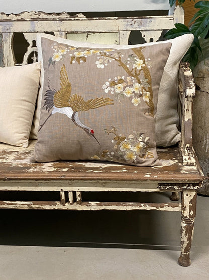 Majestic crane cushion