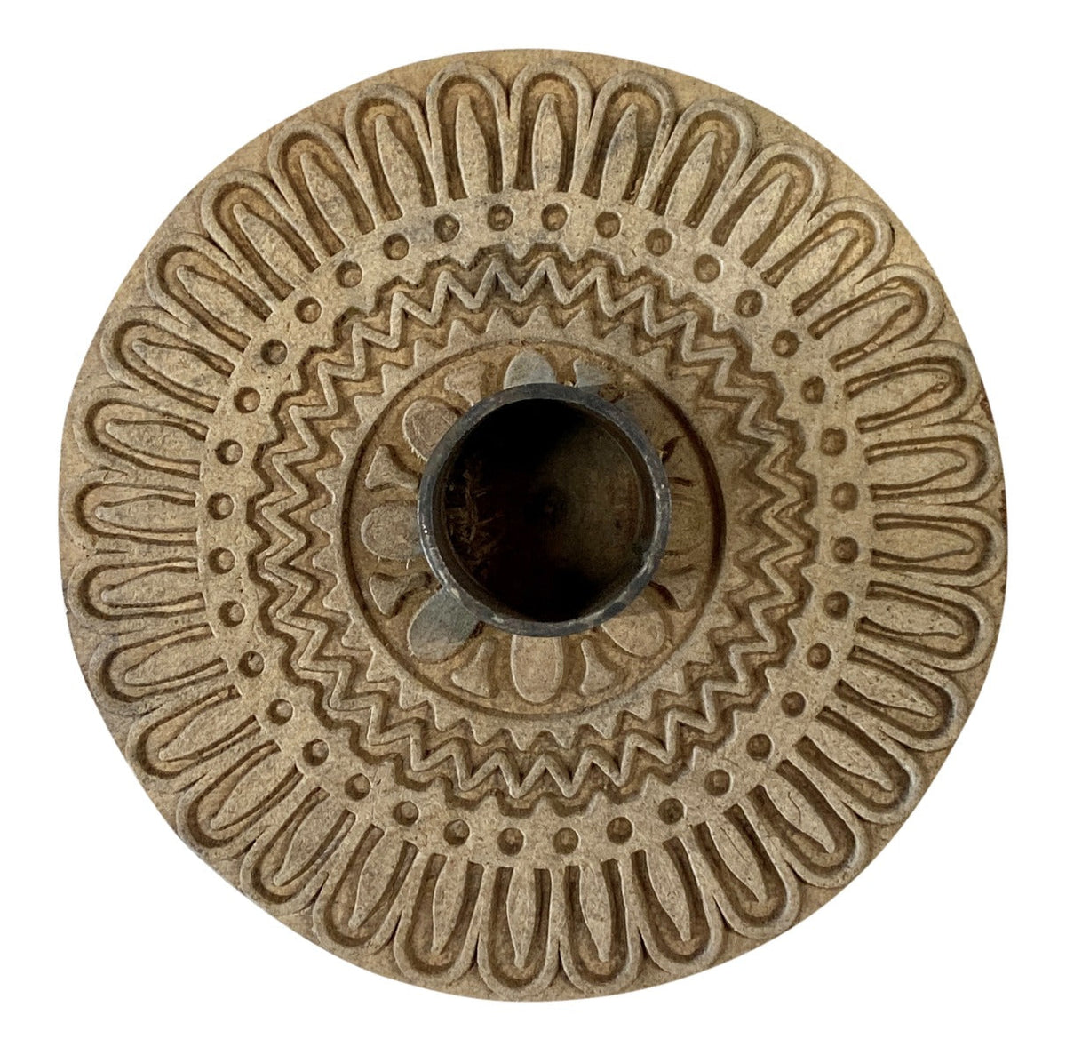 Candle holder round wood