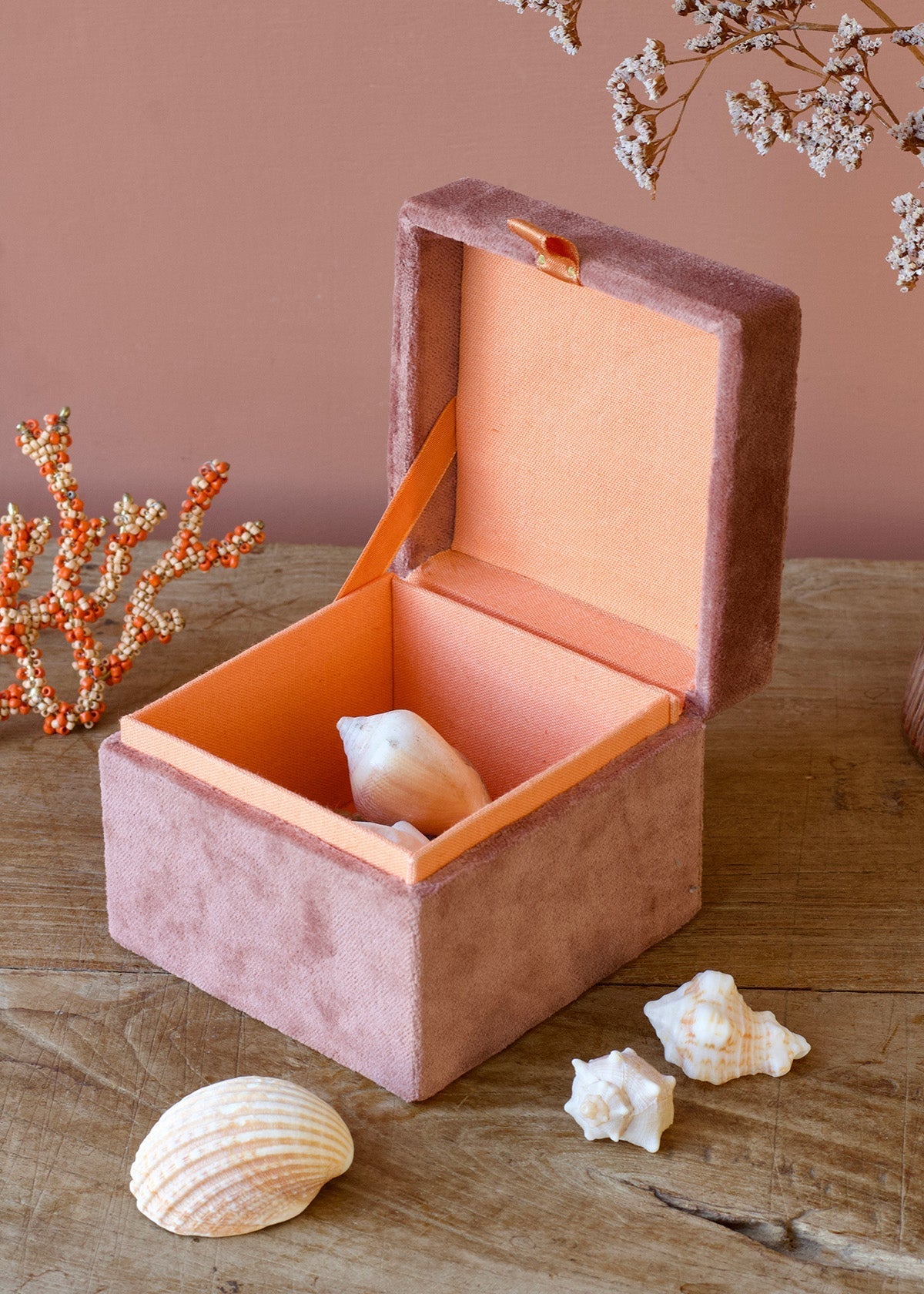 Velvet Jewellery Box Dusty Plum Crab