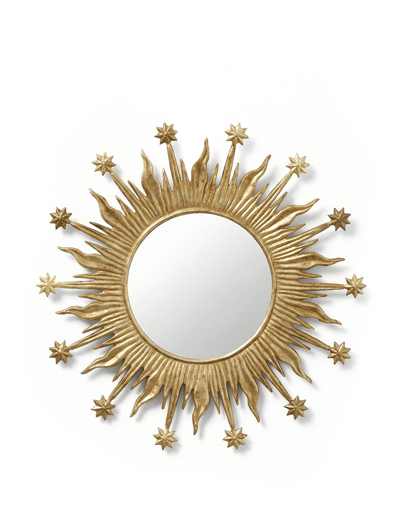 Large Brass Sunburst Mirror