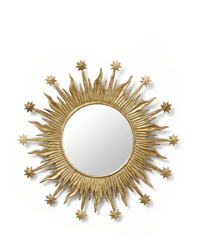 Large Brass Sunburst Mirror