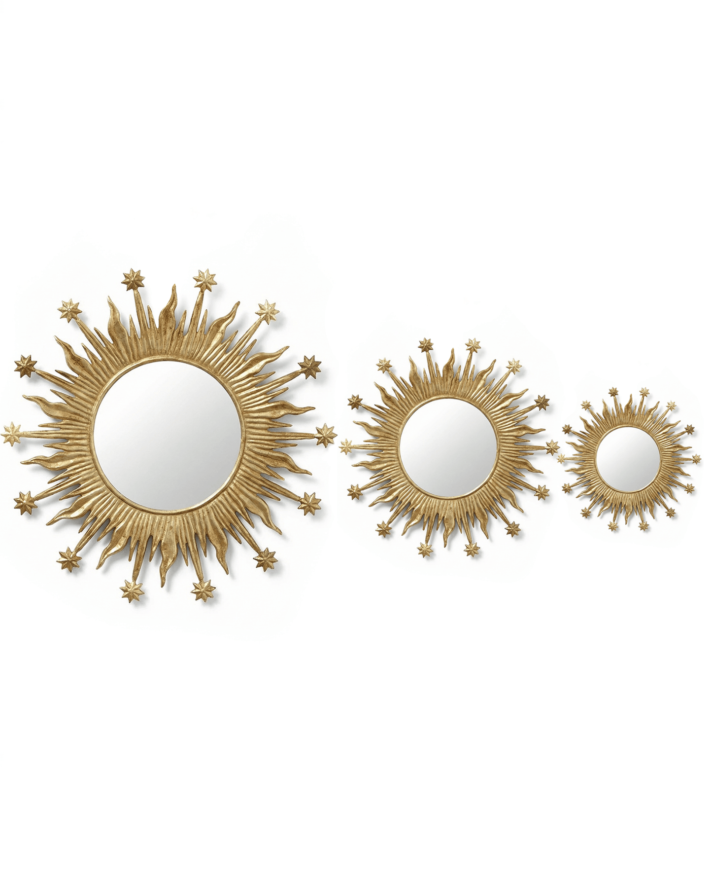 Large Brass Sunburst Mirror