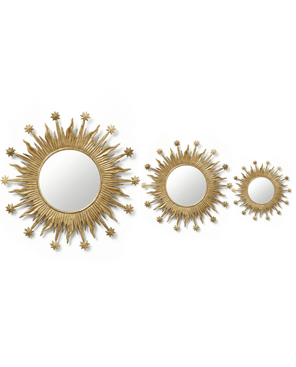 Large Brass Sunburst Mirror