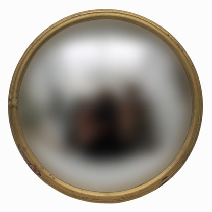 Large Convex Mirror with Brass Frame
