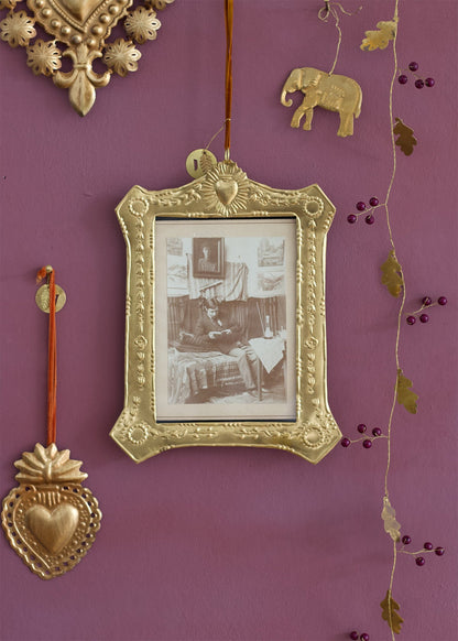 Large Gold Ex-Voto Style Frame with Heart Detail