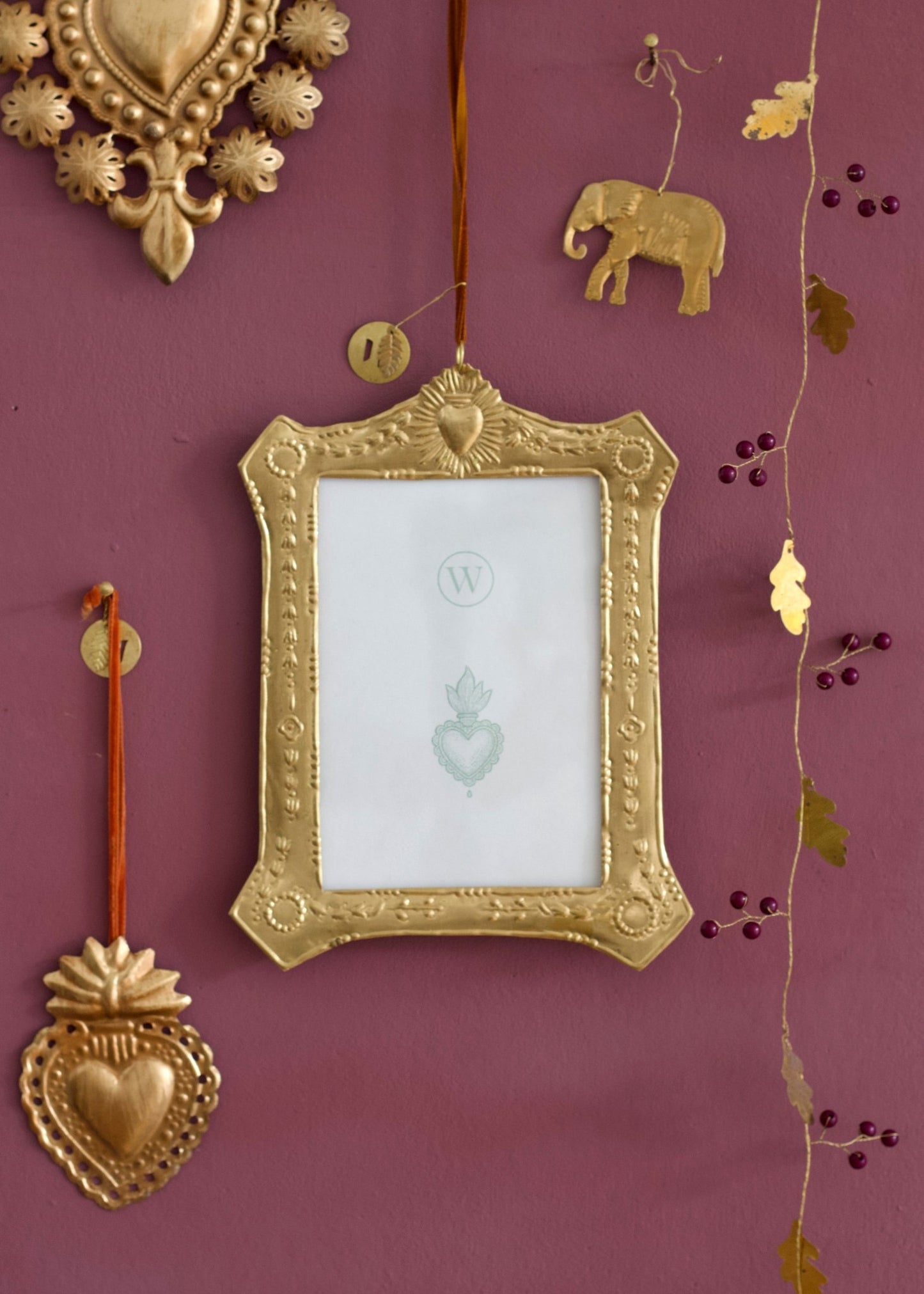 Large Gold Ex-Voto Style Frame with Heart Detail
