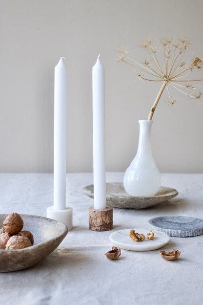 Marble candle holder brown