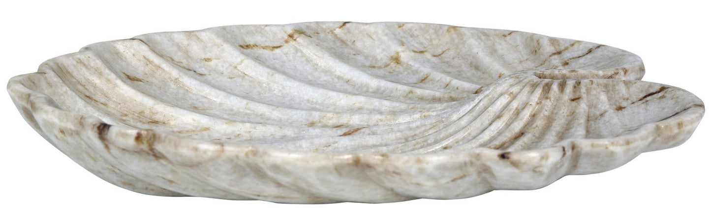 Marble-patterned stone bowl on a white background