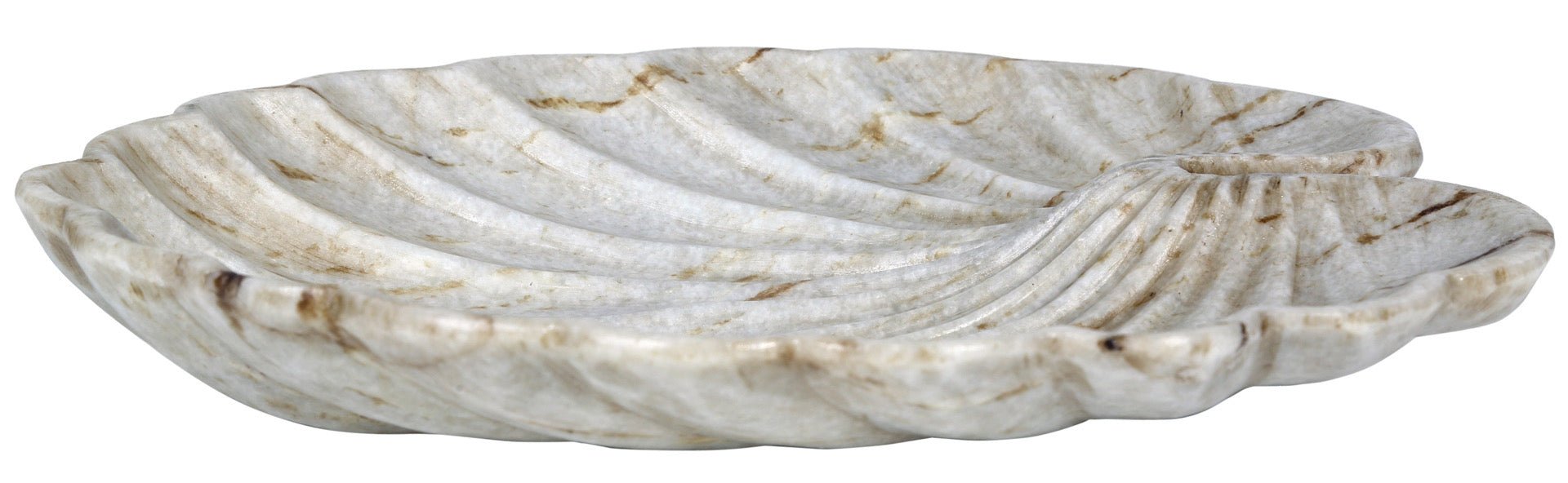 Marble-patterned stone bowl on a white background