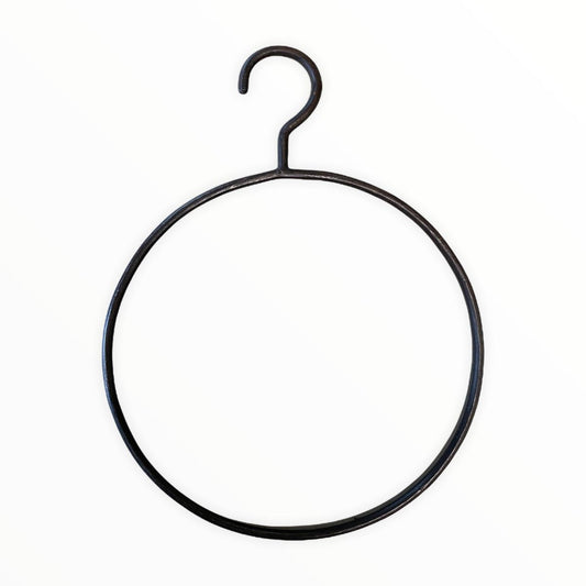Metal circle hanger on a white background