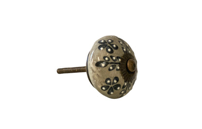 Ceramic Knob Grey Petal