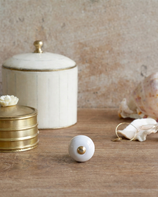 Ceramic Knob Glossy White