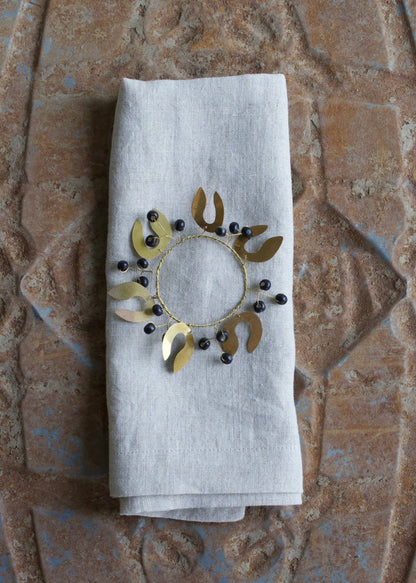 Napkin Ring with Black Wooden Beads