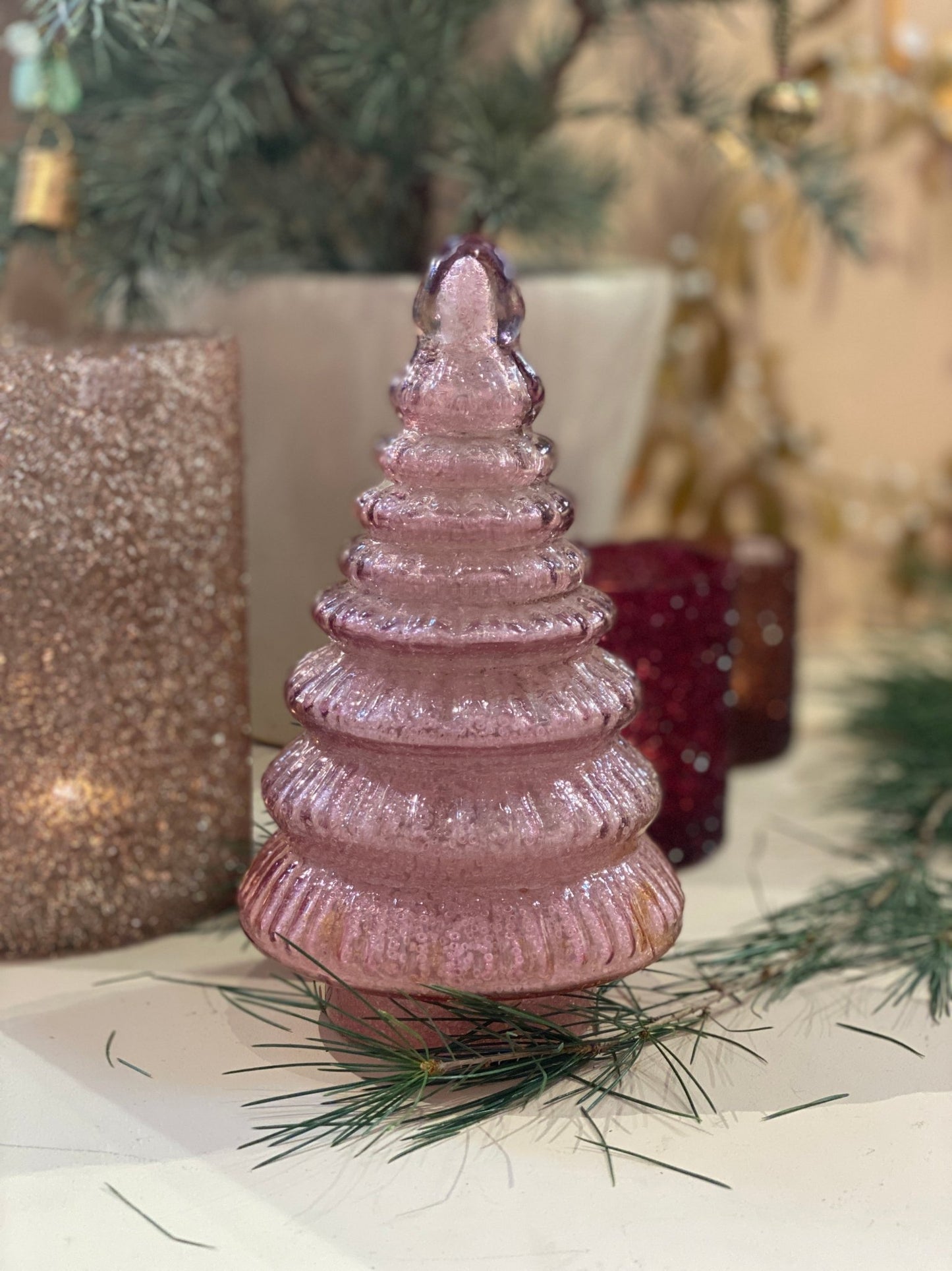 Pink Glass Christmas Tree
