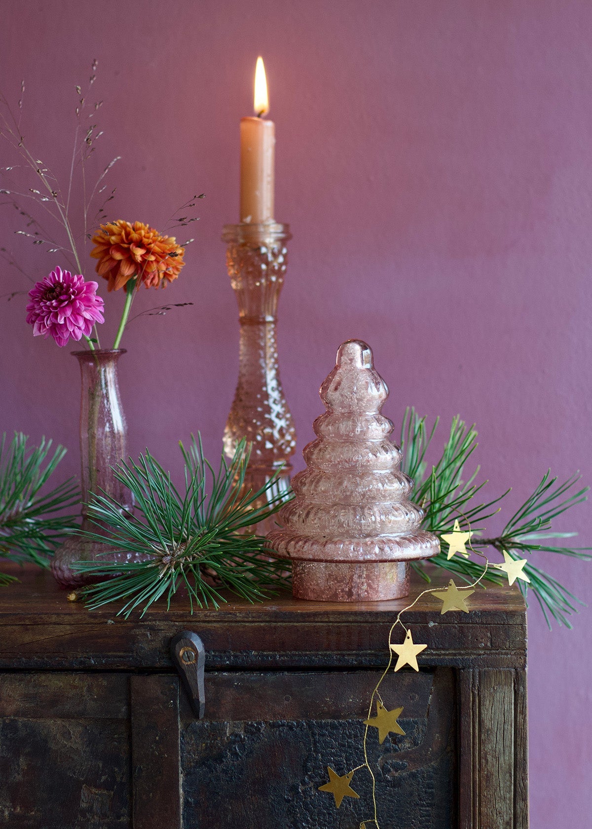 Pink Glass Christmas Tree