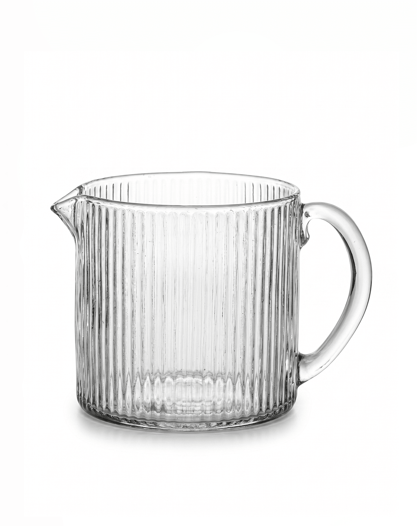 Ribbed glass jug