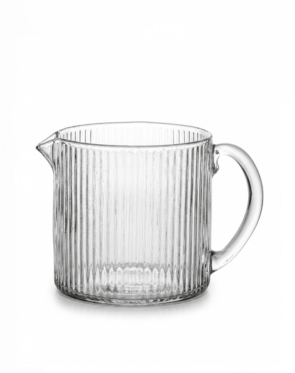 Ribbed glass jug