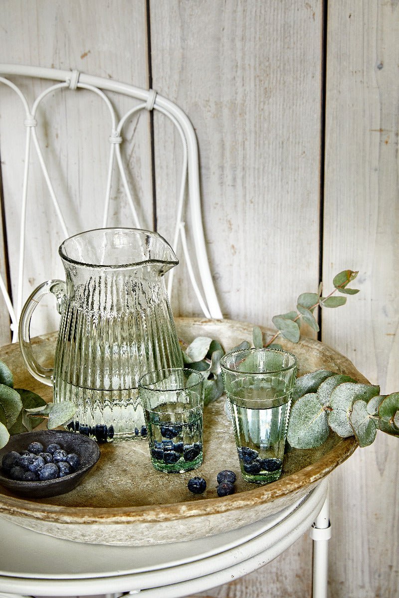 Ribbed Glass Pitcher