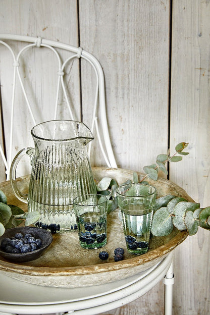 Ribbed Glass Pitcher