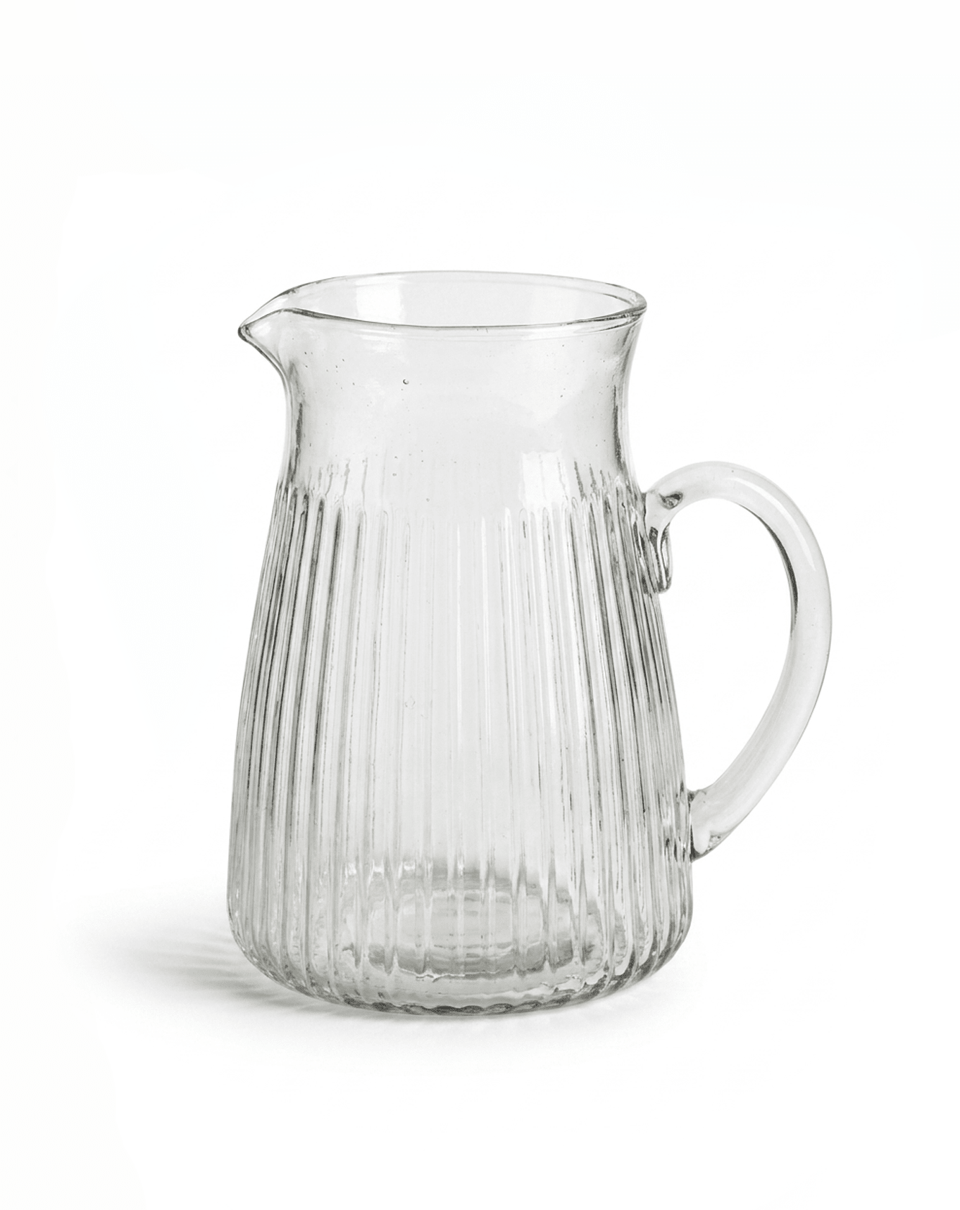 Ribbed Glass Pitcher