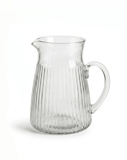 Ribbed Glass Pitcher