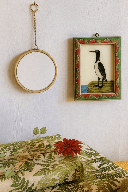 Petit miroir mural rond