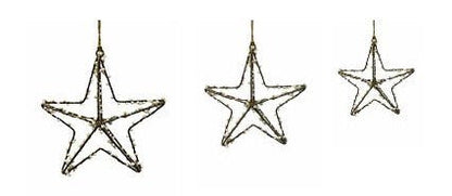 Three star-shaped decorations on a white background