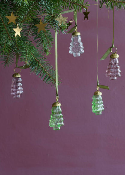 Set of Glass Christmas Tree Ornaments