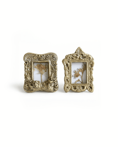 Set of Two Mini Brass Photo Frames