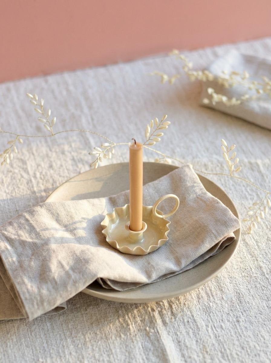 Slim Candle Holder Soft Sand