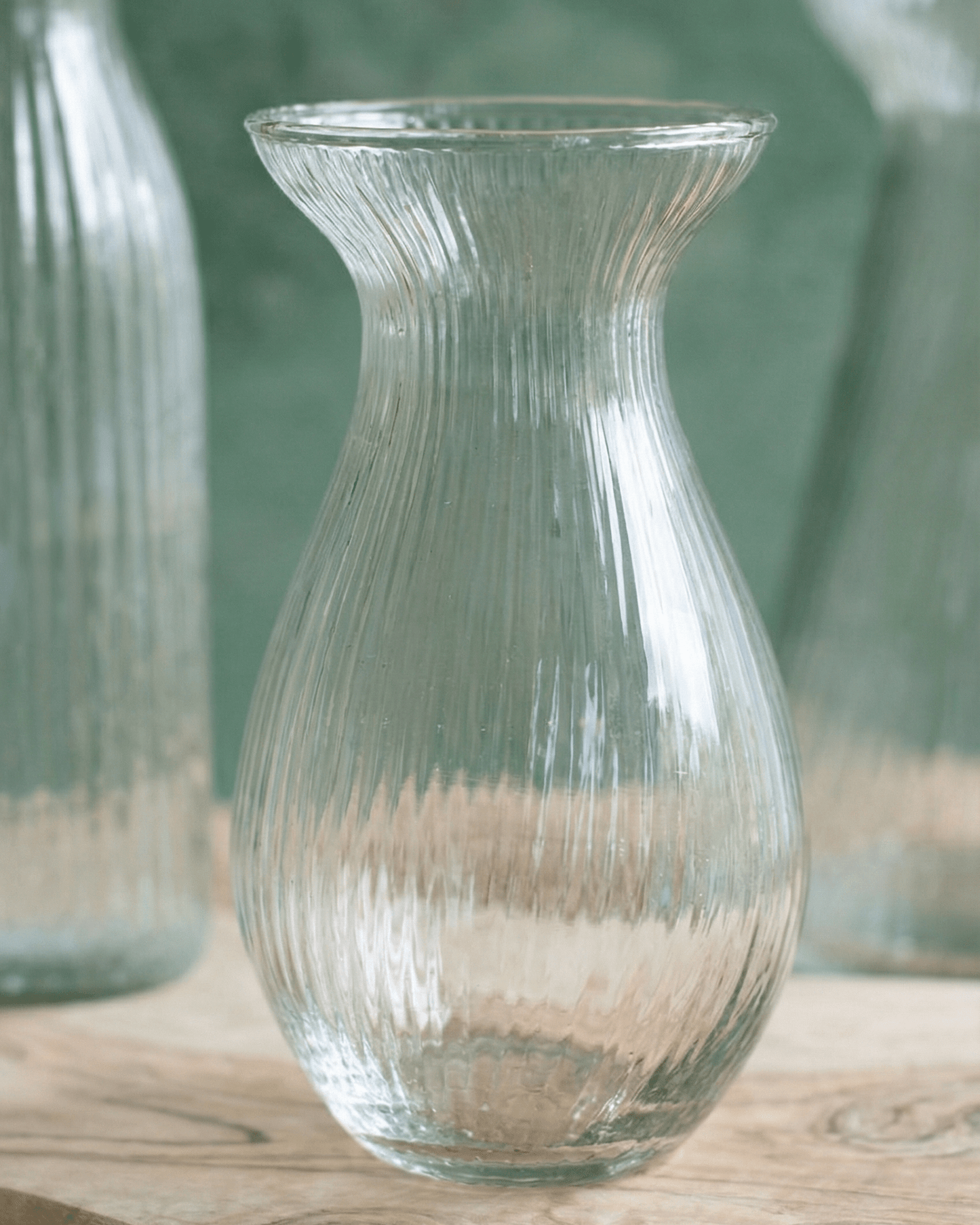Vaas geribbeld glas