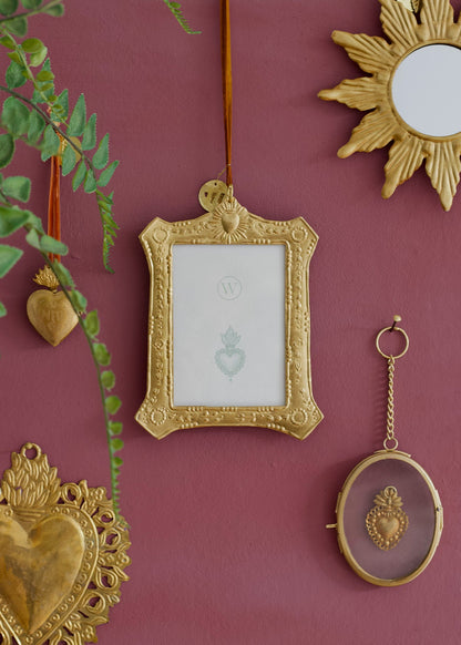 Small Gold Ex-Voto Style Frame with Heart Detail