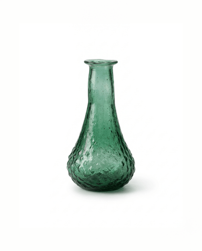 Small Green Recycled Glass Bud Vase