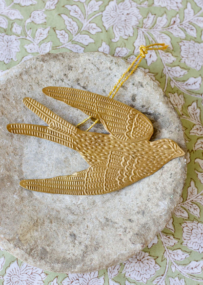 Zwaluw ornament messing
